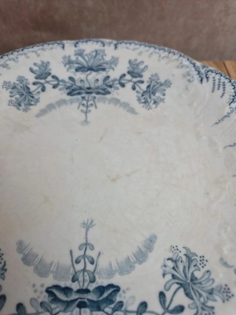Compotier ancien terre de fer Saint-amand & Hamage – modelo Régence azul – photo 4
